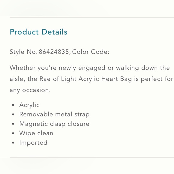Rae of Light Acrylic Heart Bag - Picture 4 of 4